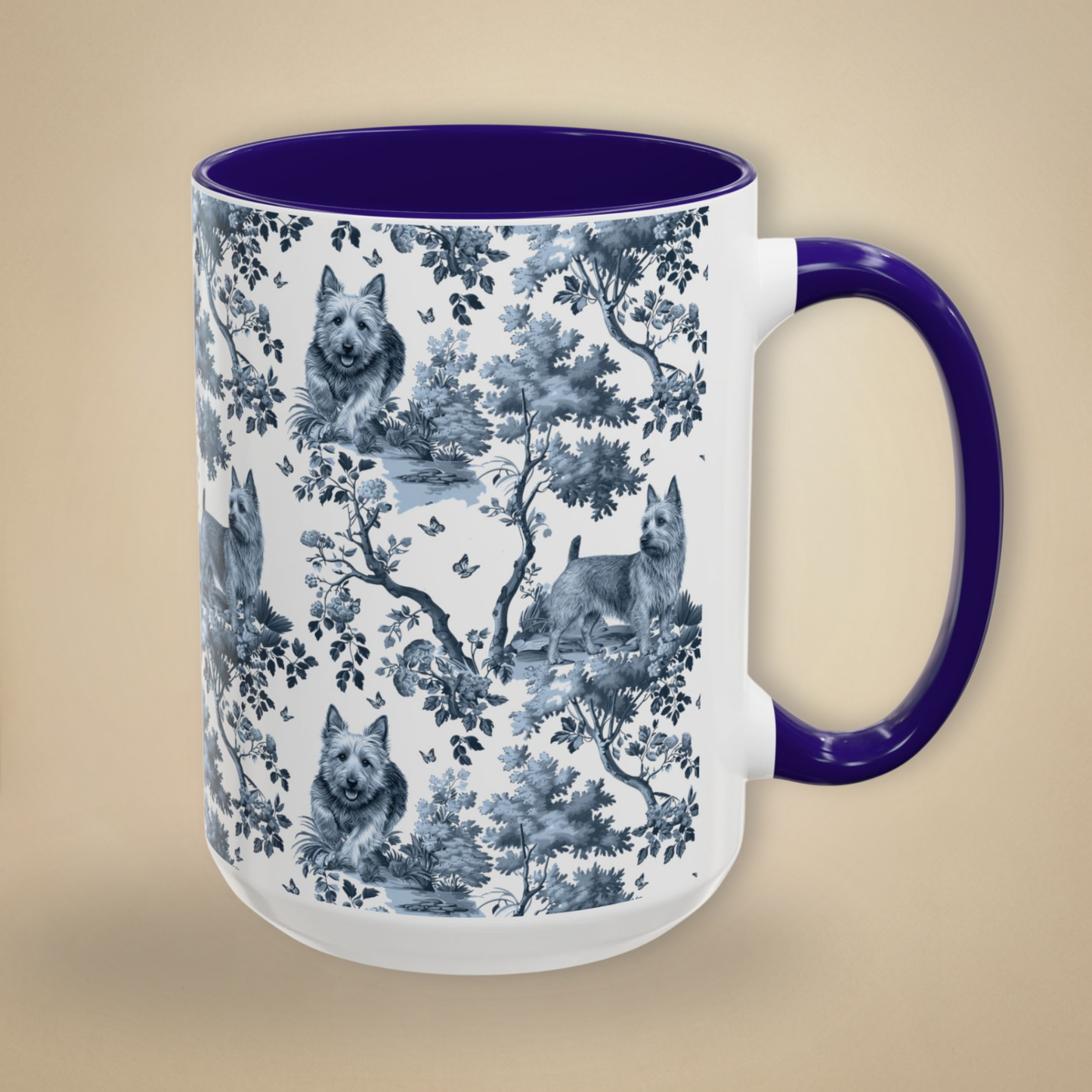 Australian Terrier Mug - Toile Pattern