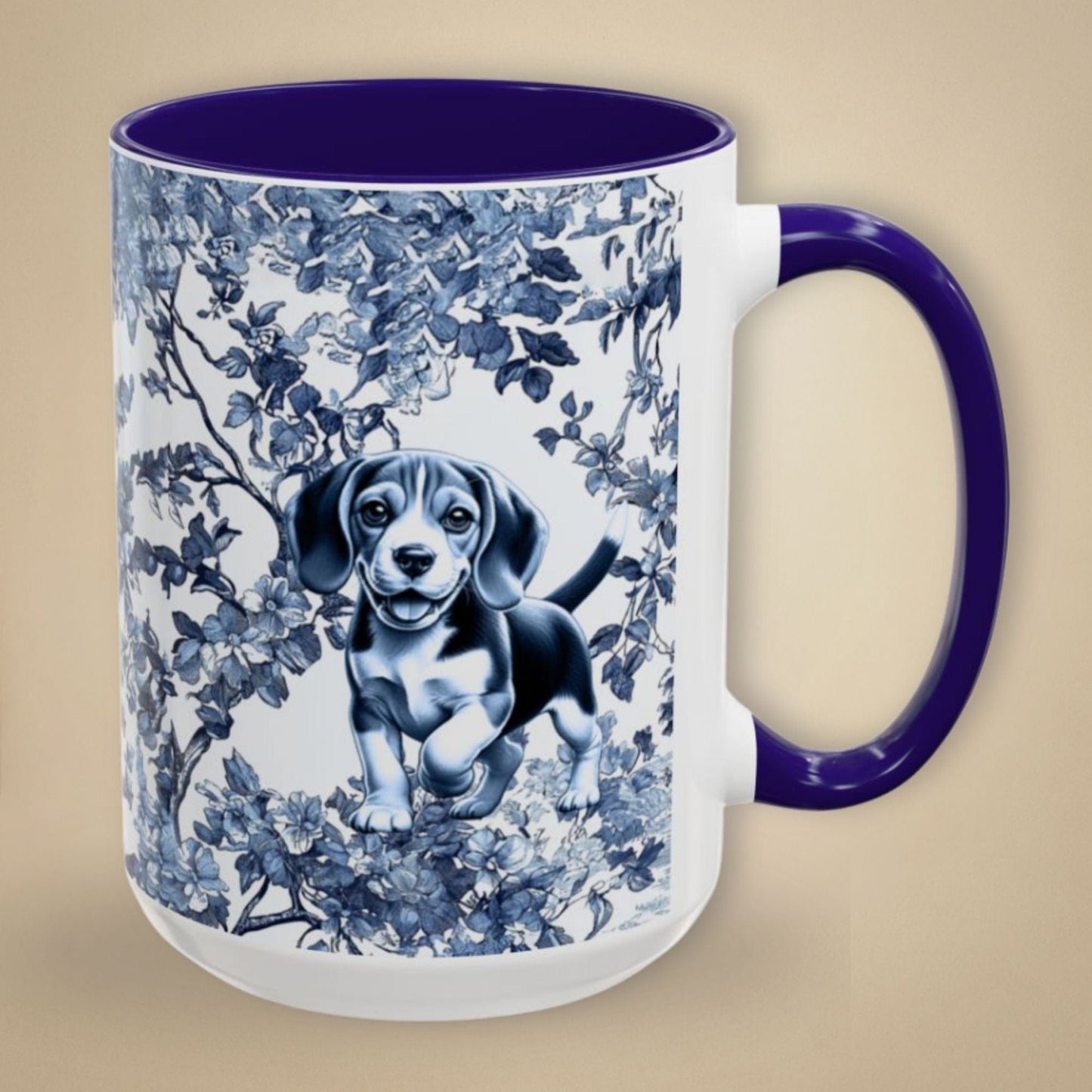 Beagle Toile Mug Vintage