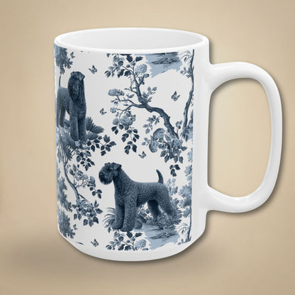 Kerry Blue Terrier Mug - Toile Pattern