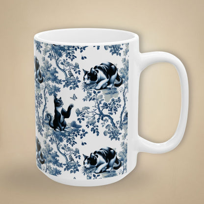 Tuxedo Cat Mug Toile