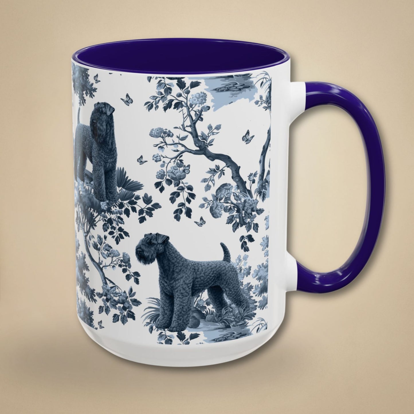 Kerry Blue Terrier Mug - Toile Pattern