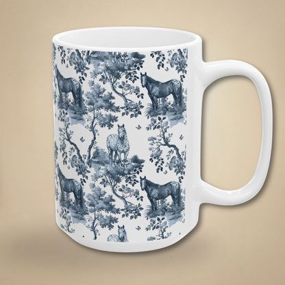 Appaloosa Horse Mug - Blue Toile Pattern