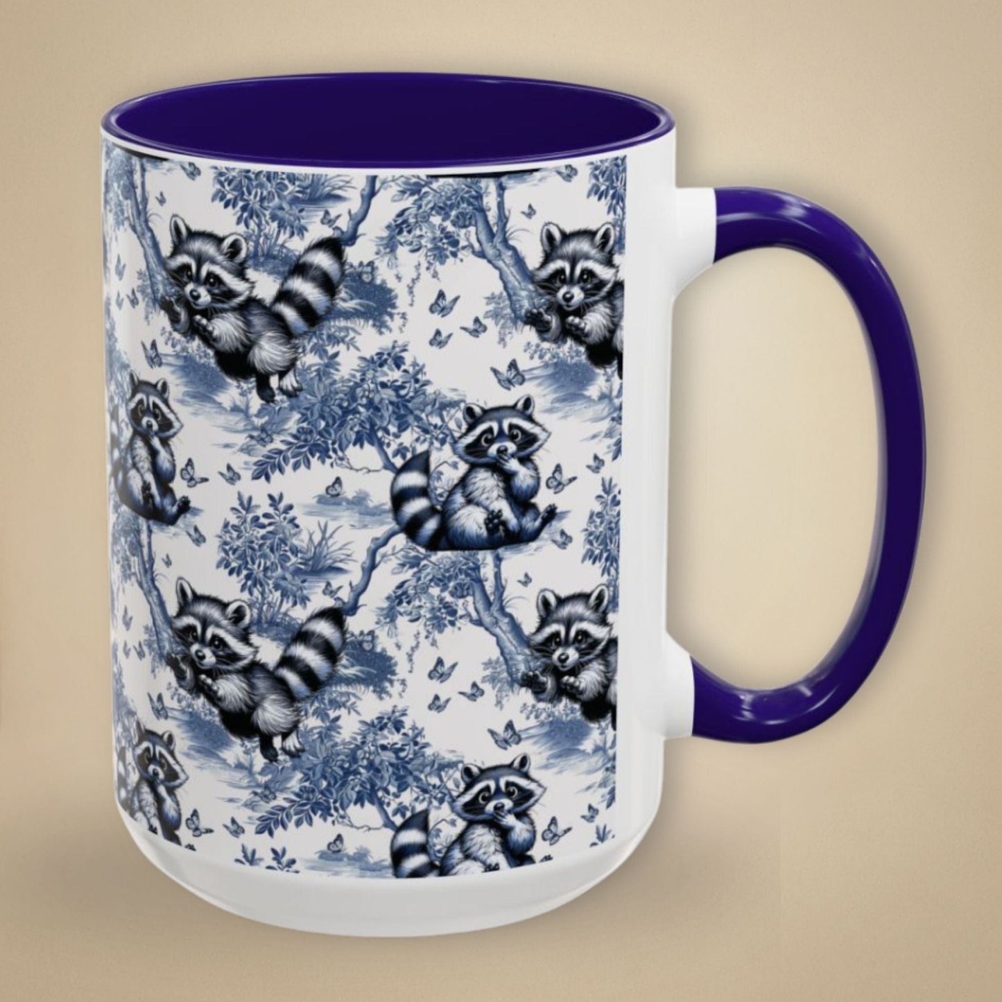 Raccoon Toile Mug