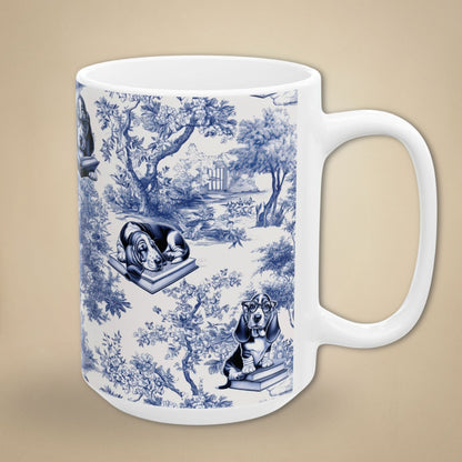 Basset Hound Mug - Reading