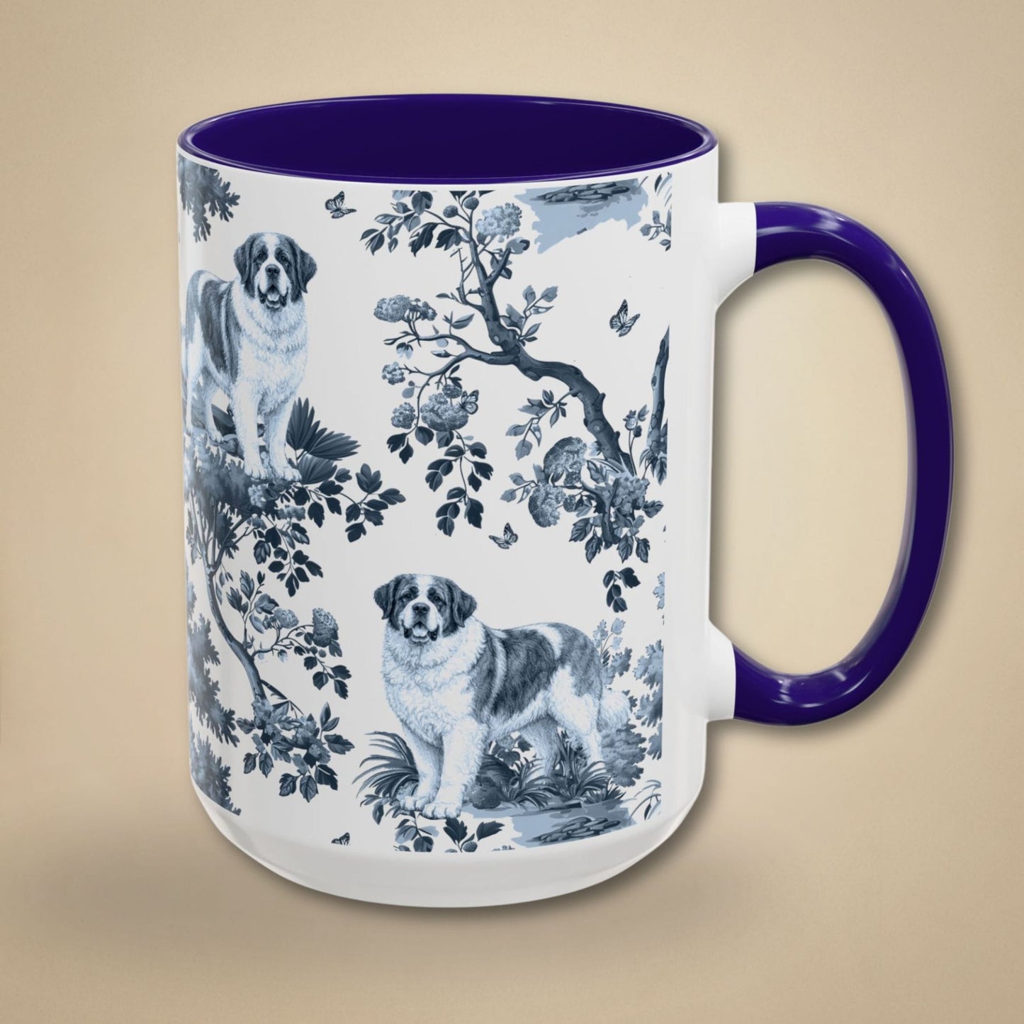 Saint Bernard Mug - Toile Pattern