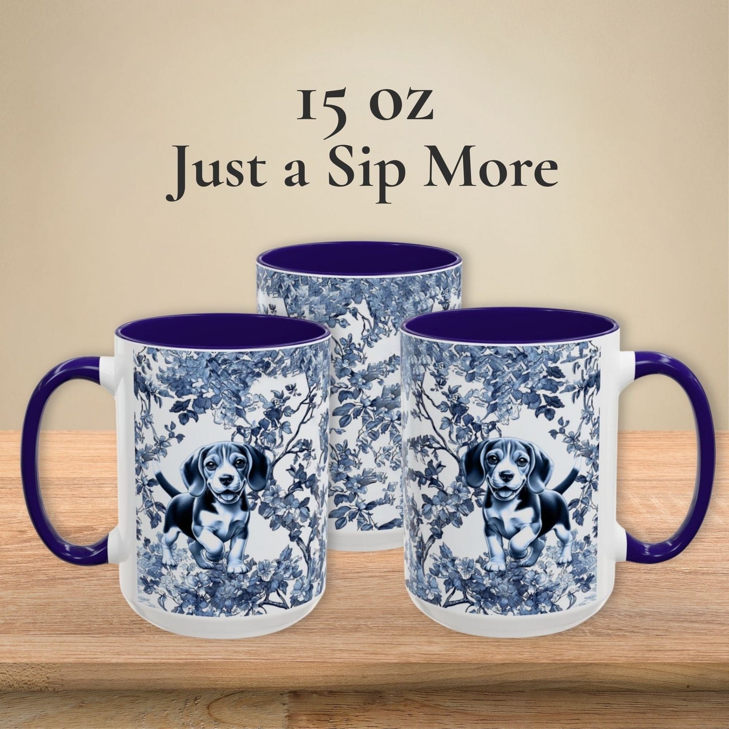 Beagle Toile Mug Vintage