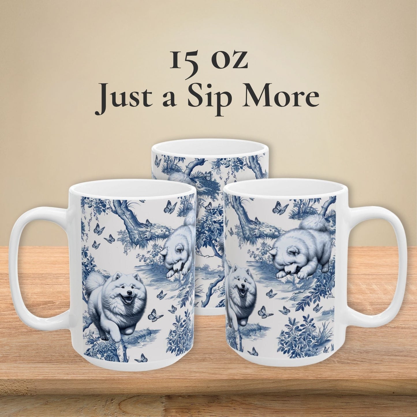 Samoyed Mug - Toile Pattern