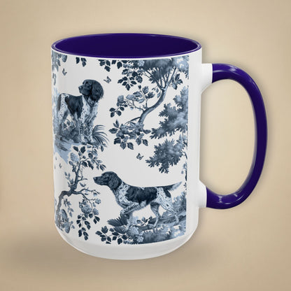 Large Munsterlander Mug - Toile Pattern