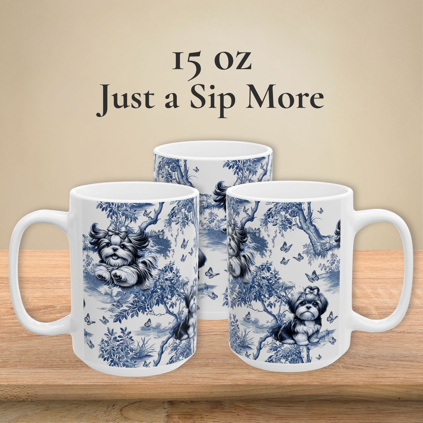 Shih Tzu Mug - Toile Pattern