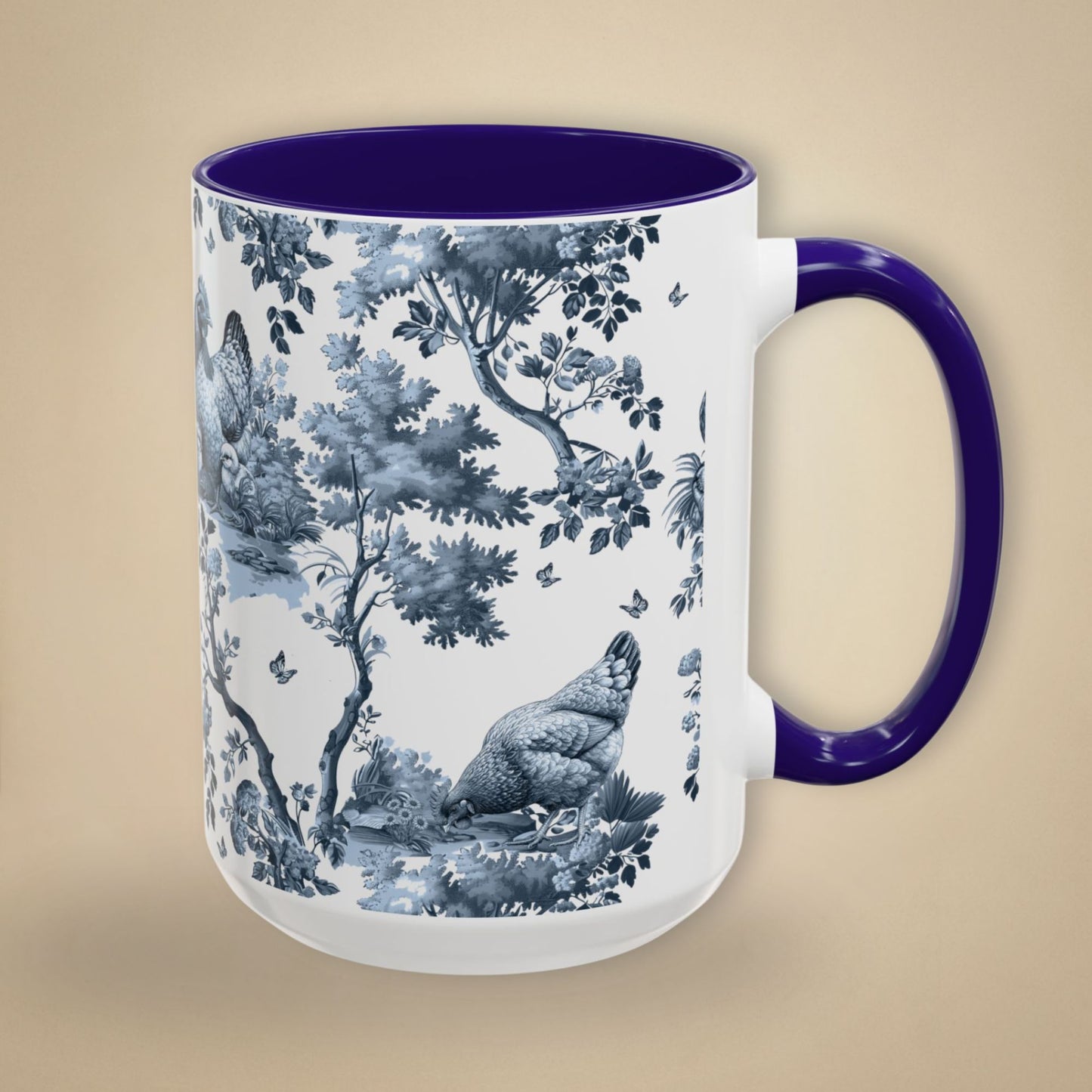 Chicken V2 Mug - Toile Pattern