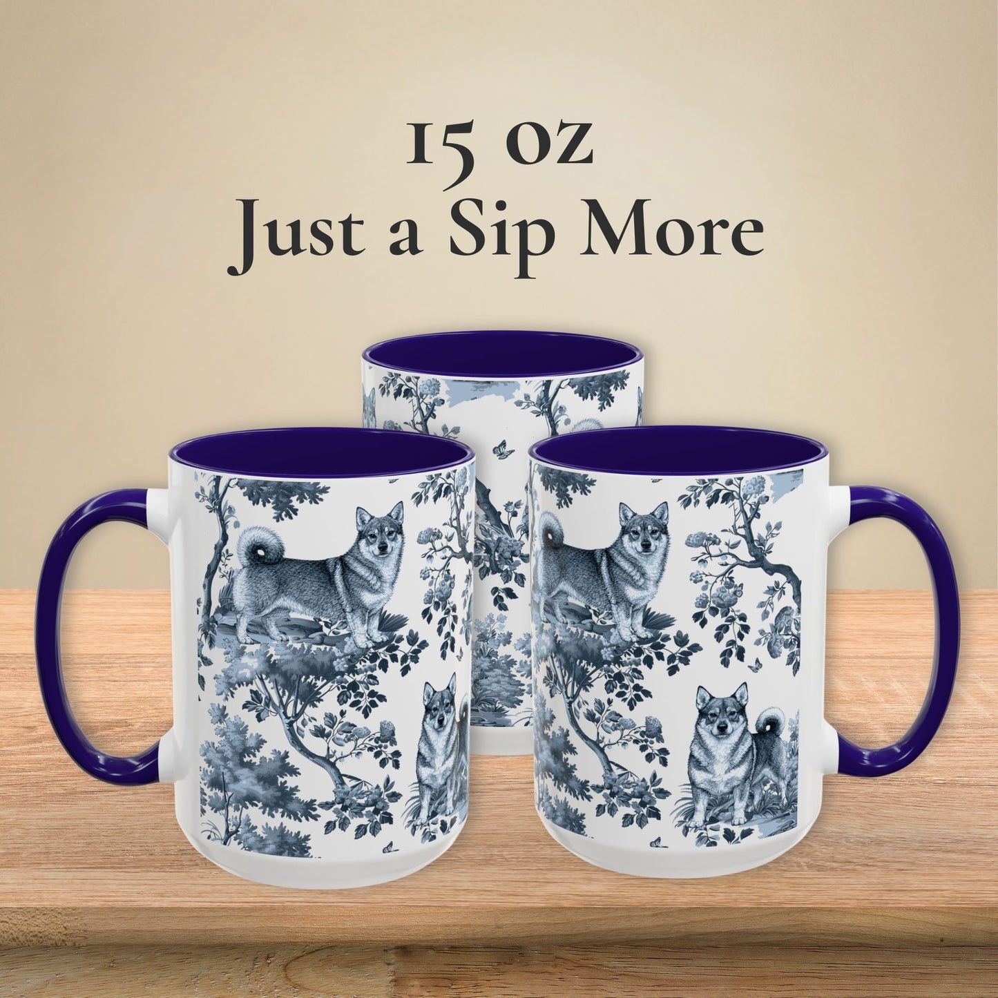 Swedish Vallhund Mug - Toile Pattern