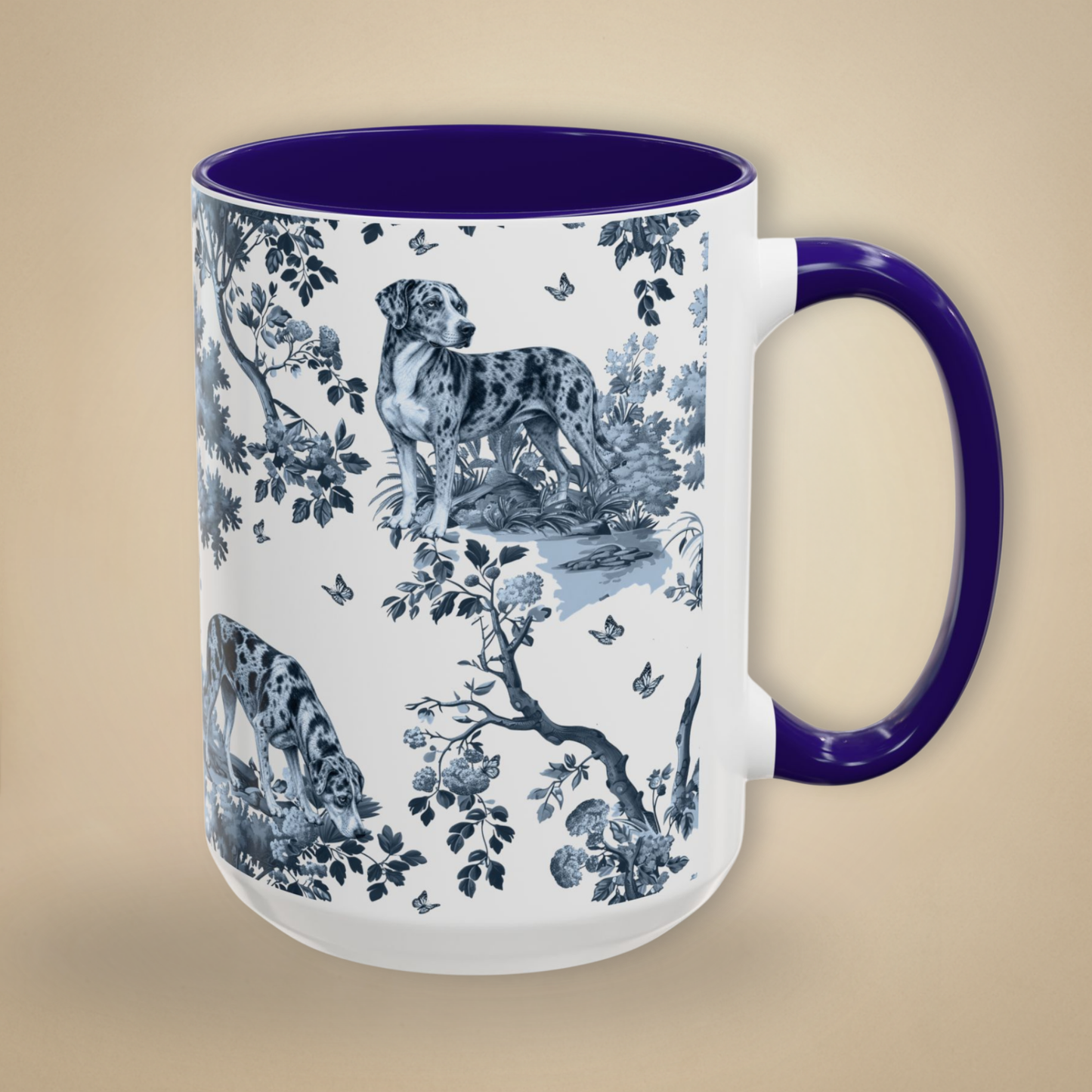 Catahoula Leopard Dog Mug - Toile Pattern