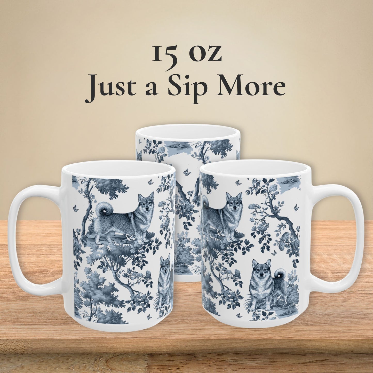 Swedish Vallhund Mug - Toile Pattern