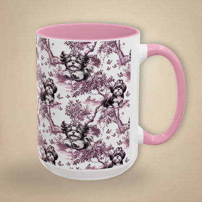 Shih Tzu Mug - Pink Toile