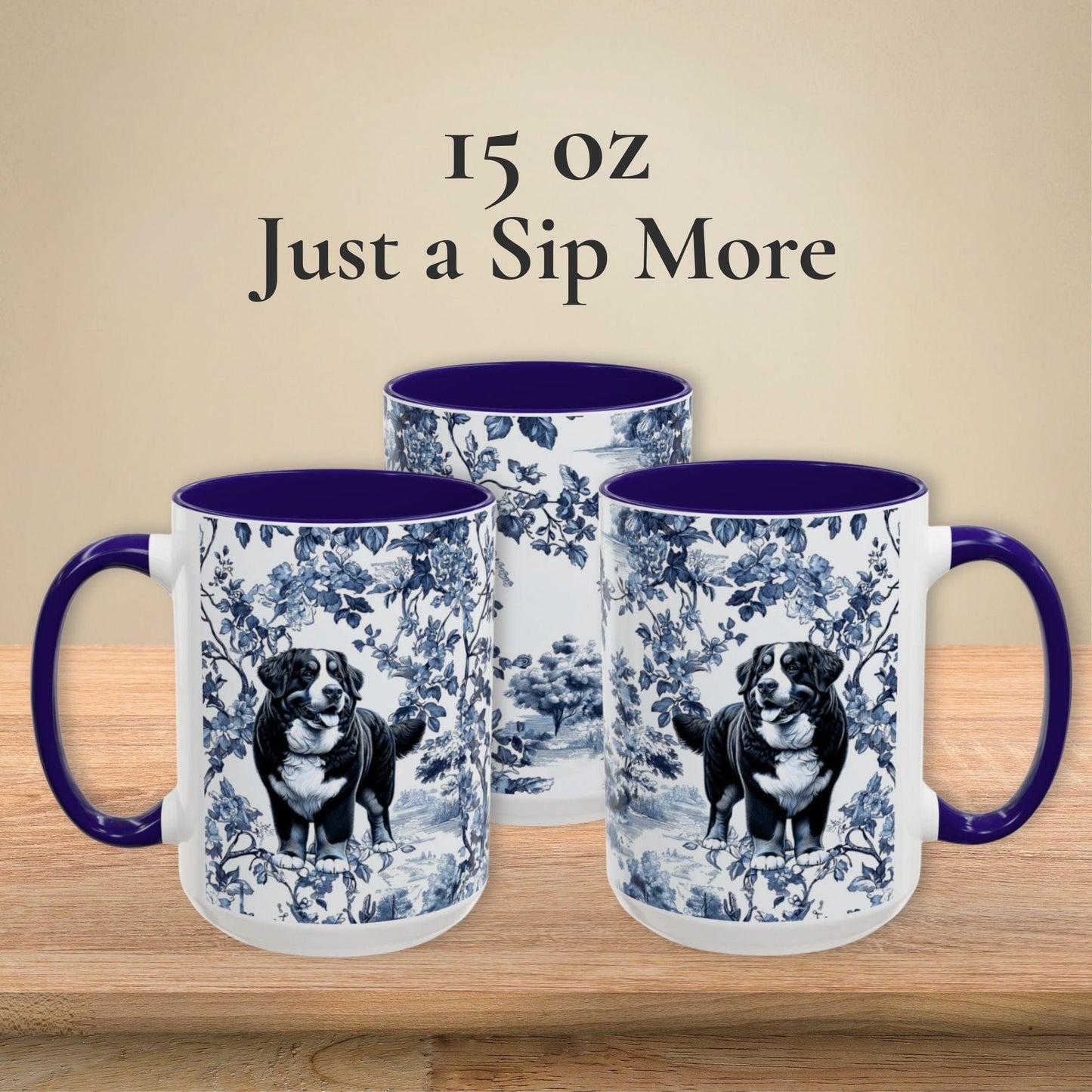 Bernese Mountain Dog Toile Mug