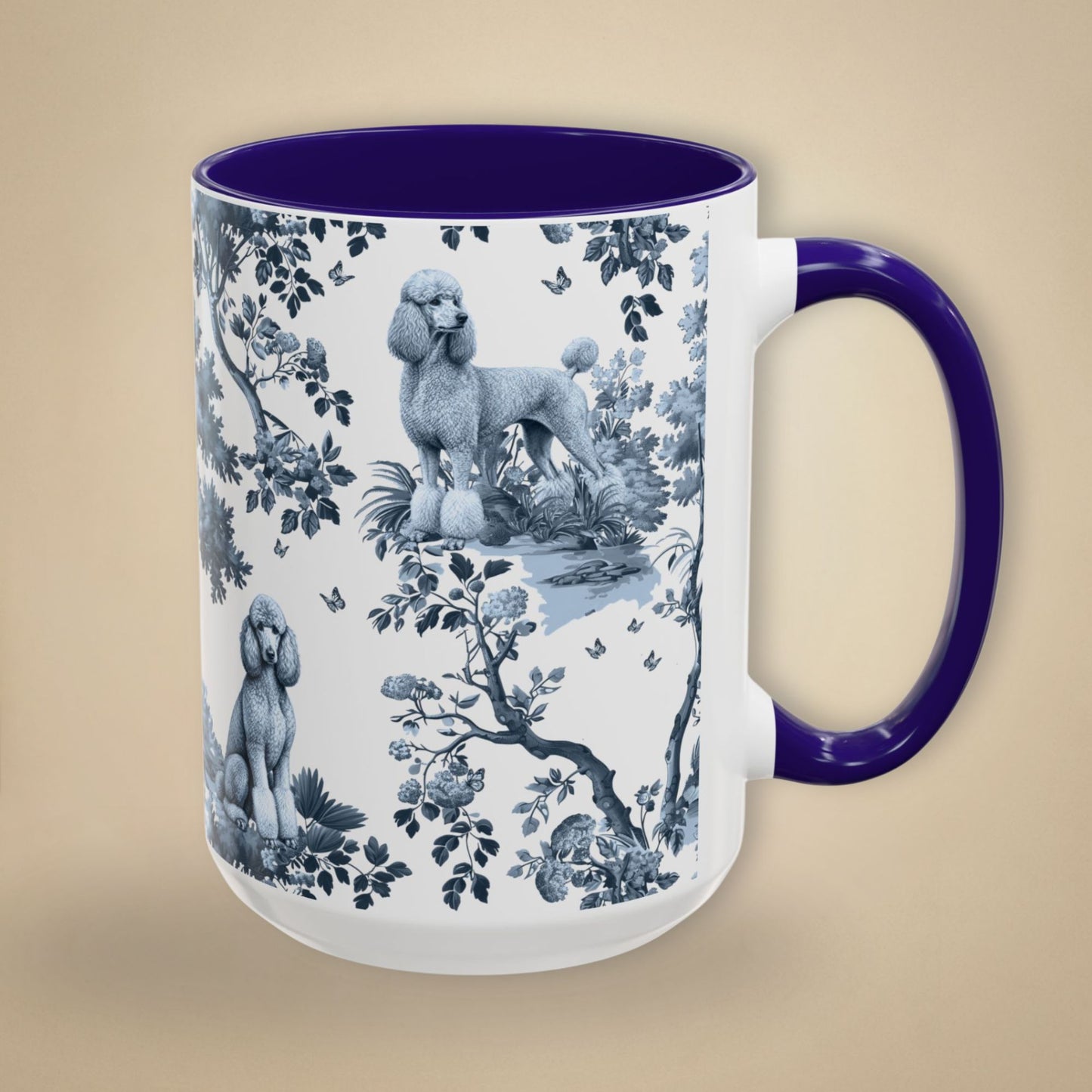 Standard Poodle Mug - Toile Pattern