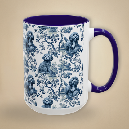 Cavapoo Mug · Garden Toile · Navy Handle