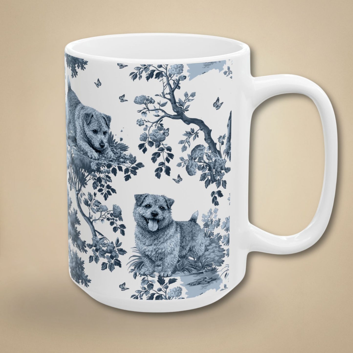 Norfolk Terrier Mug - Toile Pattern