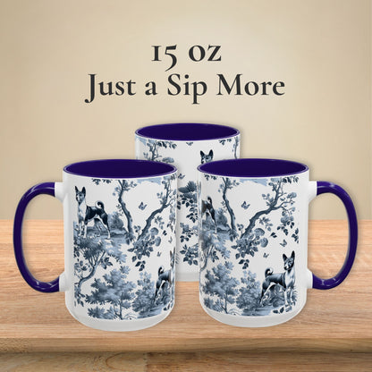 Basenji Mug - Toile Pattern