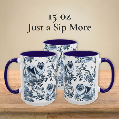Keeshond Mug - Toile Pattern
