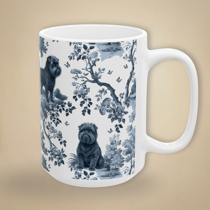 Affenpinscher blue toile coffee mug 15 oz with white handle