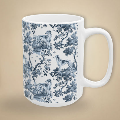 Silken Windhound Mug - Blue Toile Pattern