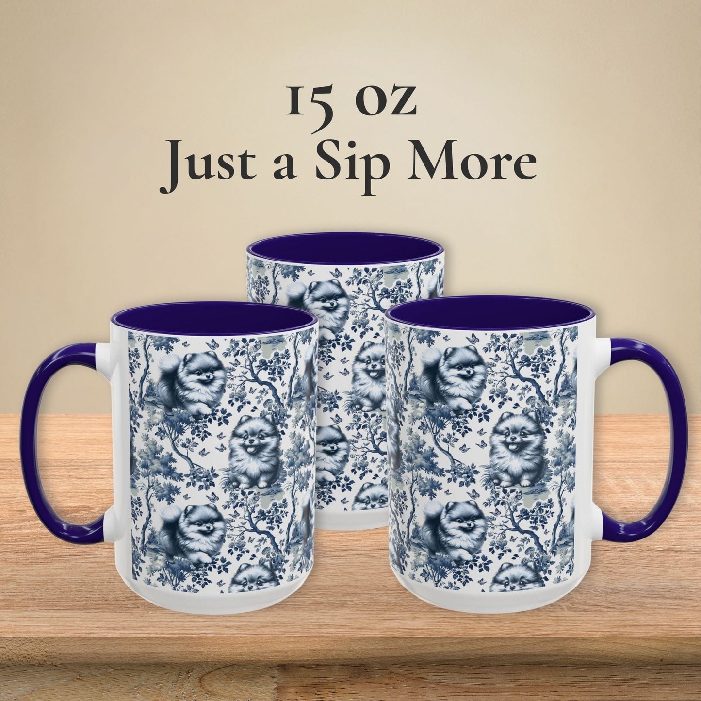 Pomeranian Toile Mug