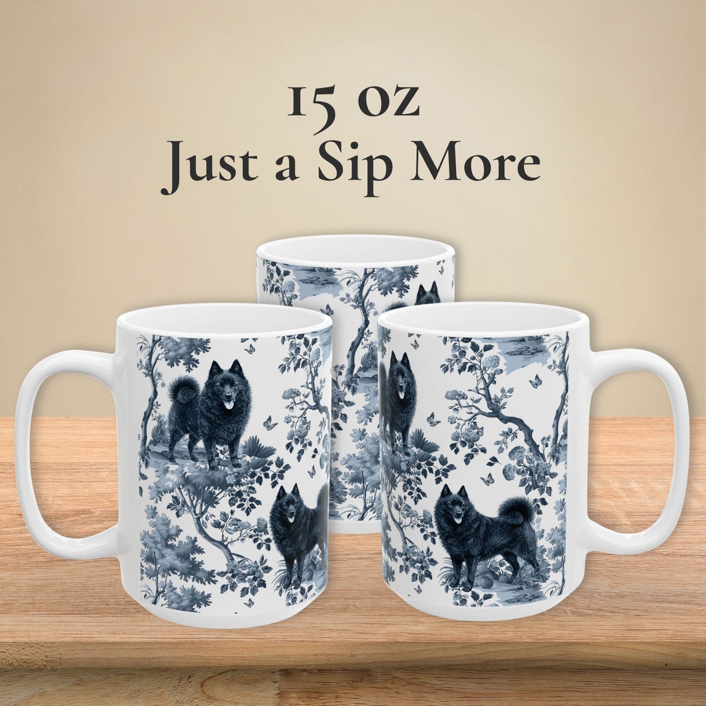 Schipperke Mug - Toile Pattern