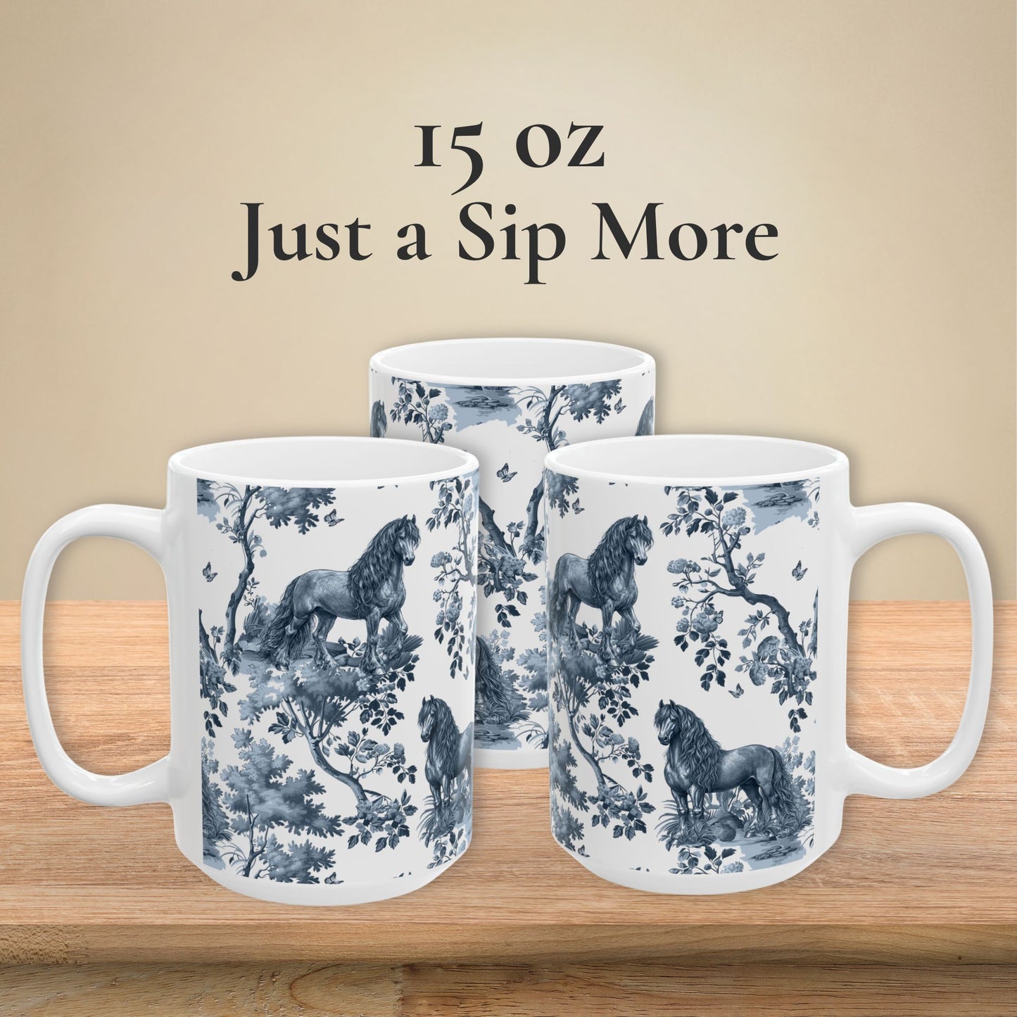 Friesian Horse Mug - Toile