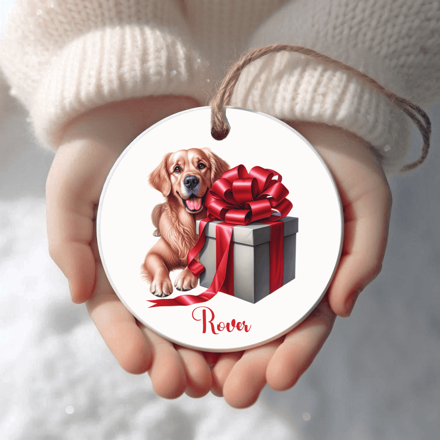 Golden Retriever Ornament with Custom Name