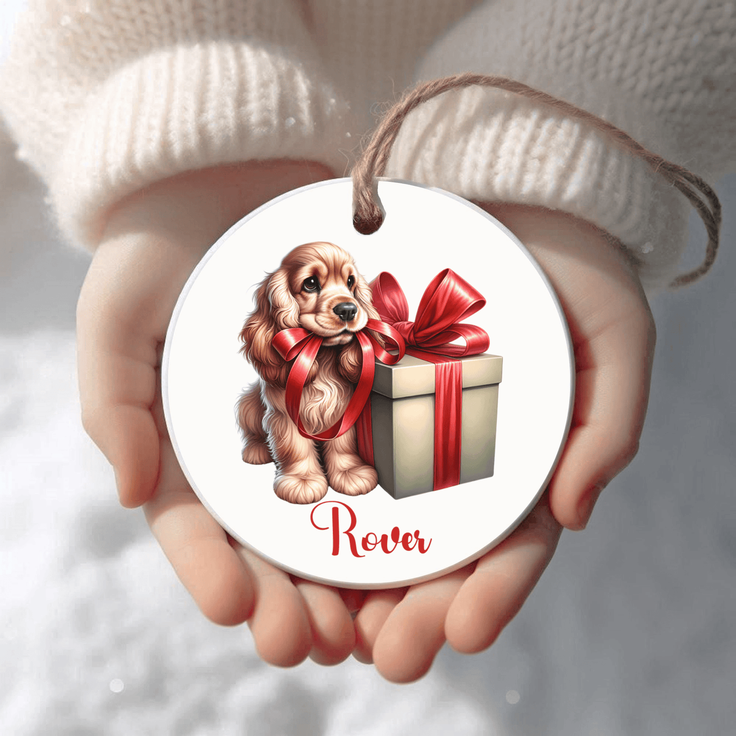 Cocker Spaniel Ornament with Custom Name