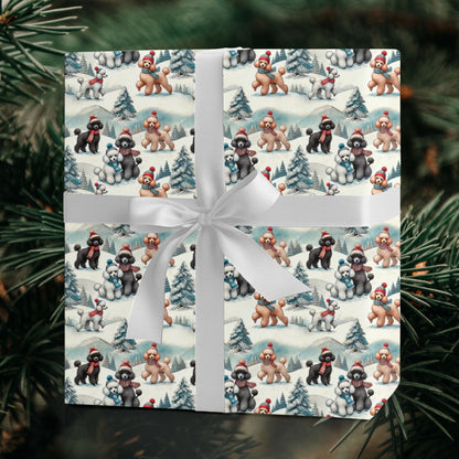 Poodle Winter Wonderland Christmas wrapping paper