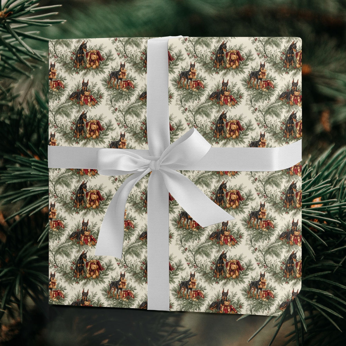 Doberman Pinscher Christmas wrapping paper