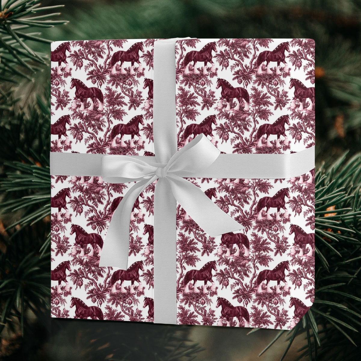 Clydesdale Horse Christmas Gift Wrapping Paper