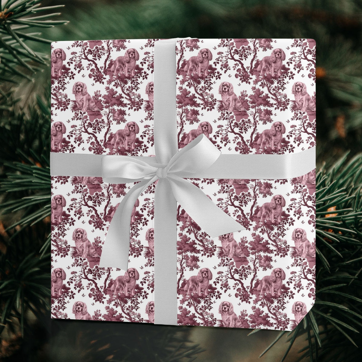 Cavalier King Charles Spaniel Ruby Christmas wrapping paper