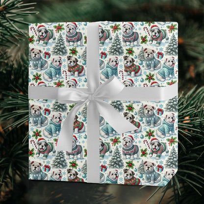 English Bulldog Christmas wrapping paper