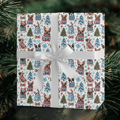 French Bulldog Christmas wrapping paper