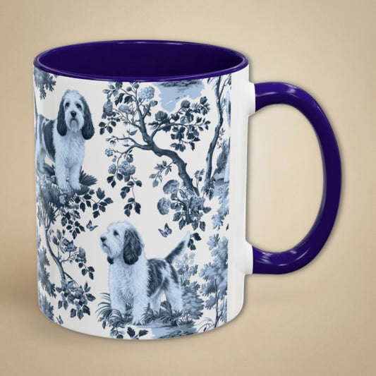 PBGV Garden Toile Deux 11 oz ceramic mug, right view
