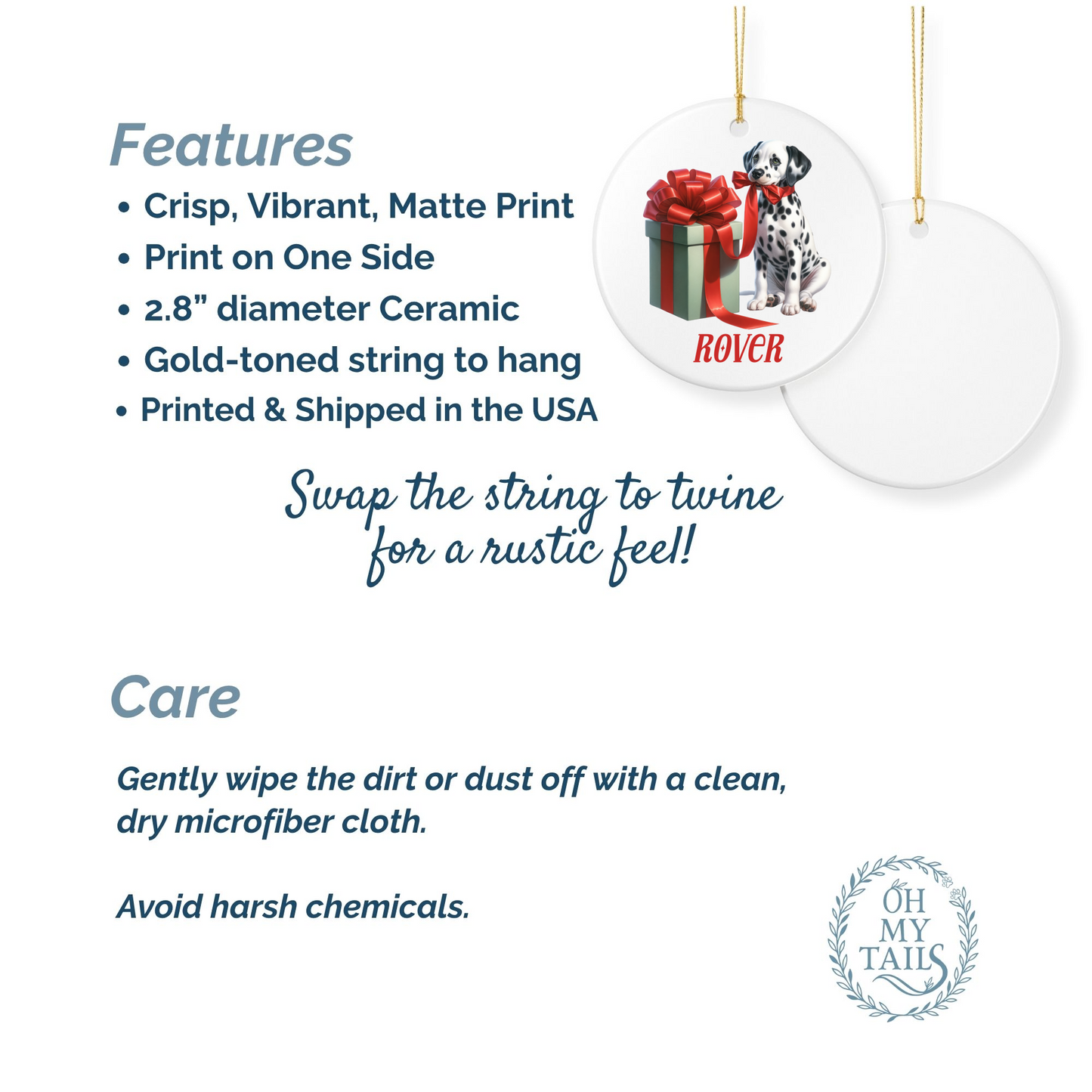 Dalmatian Ornament with Custom Name