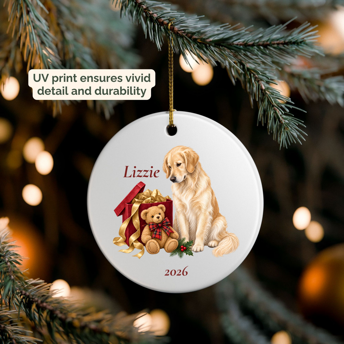 Golden Retriever English Cream · Bear Necessities Collection · Personalized Ornament