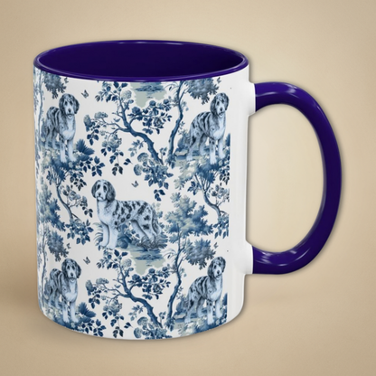 Aussiedoodle Petite Garden Toile 11 oz ceramic mug, right view