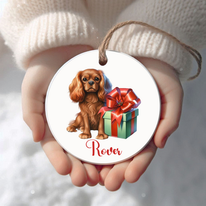 Cavalier King Charles Spaniel Ornament with Custom Name