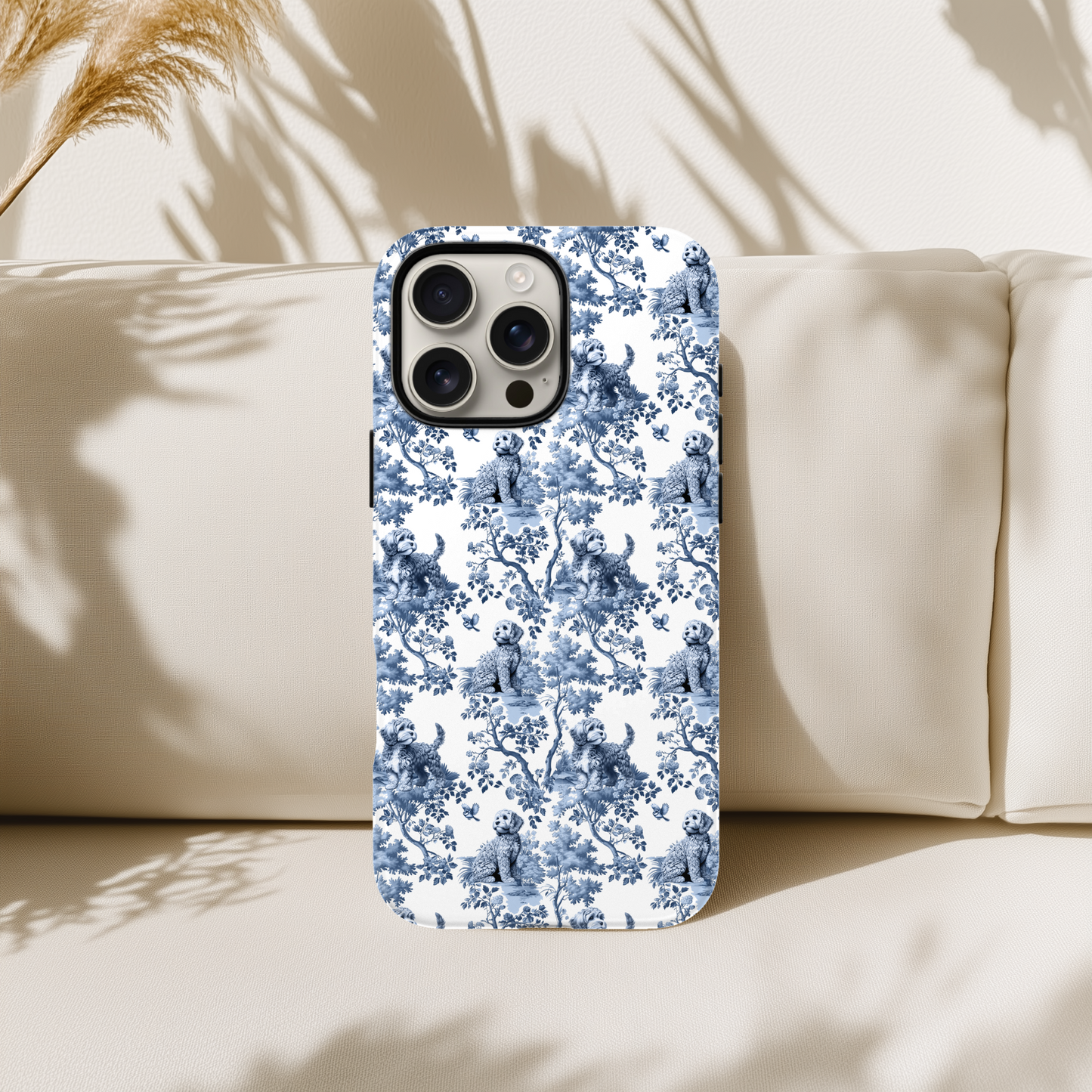 Cavapoo Phone Case - Toile Pattern