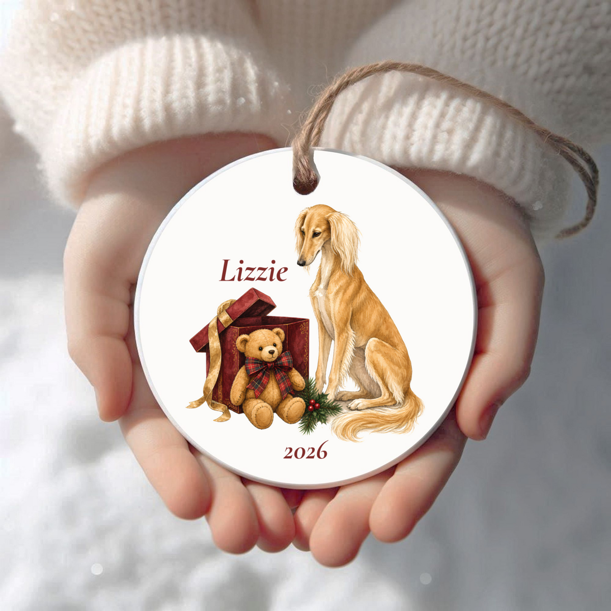 Saluki (Golden) · Bear Necessities Collection · Personalized Ornament