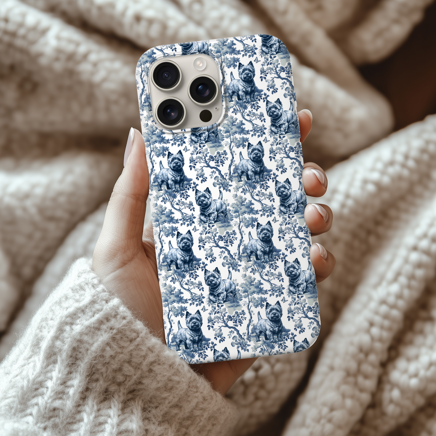 Cairn Terrier Phone Case - Toile Pattern