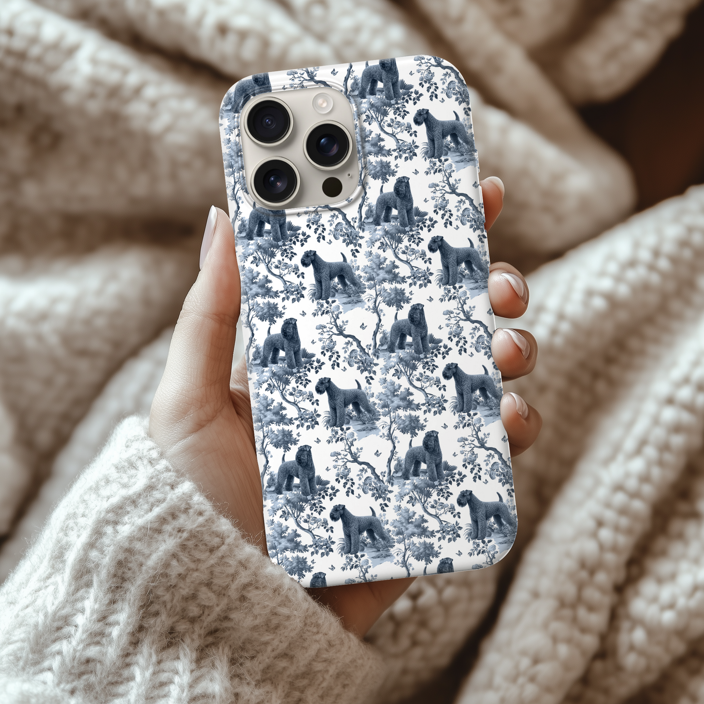 Kerry Blue Terrier Phone Case - Toile Pattern