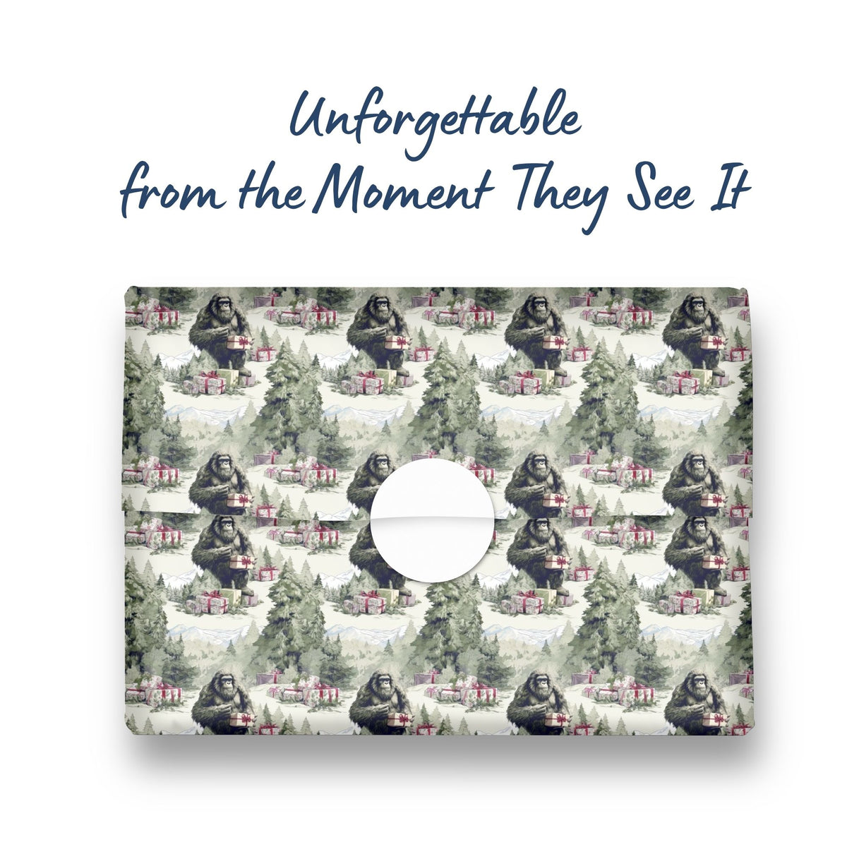 Bigfoot Sasquatch Christmas wrapping paper