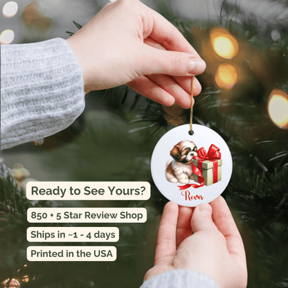 Shih Tzu Ornament with Custom Name