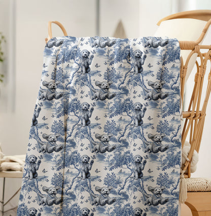 Goldendoodle Blanket - Toile Pattern