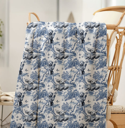 Goldendoodle Blanket - Toile Pattern